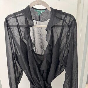 Lauren Ralph Lauren ruffle wrap blouse
